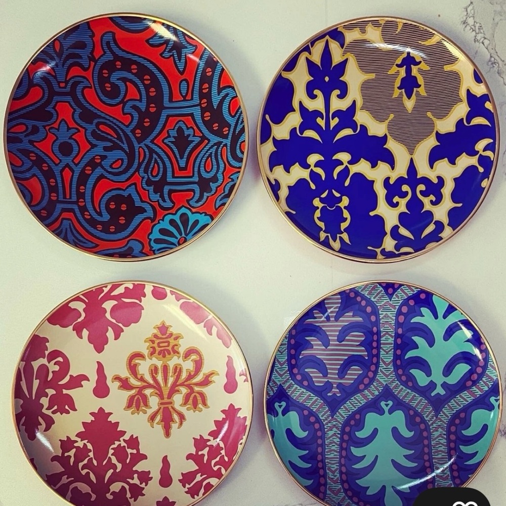 Tracy Reese Colorful Patterned Plate Set - Picture 2 of 5